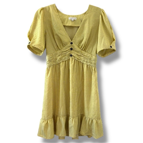 Anthropology Moon River Retro‎ Butter Yellow Fit & Flare Spring Dress Siz… - Picture 1 of 9